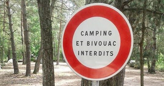 Partir en road trip, ou dormir? - camping interdit