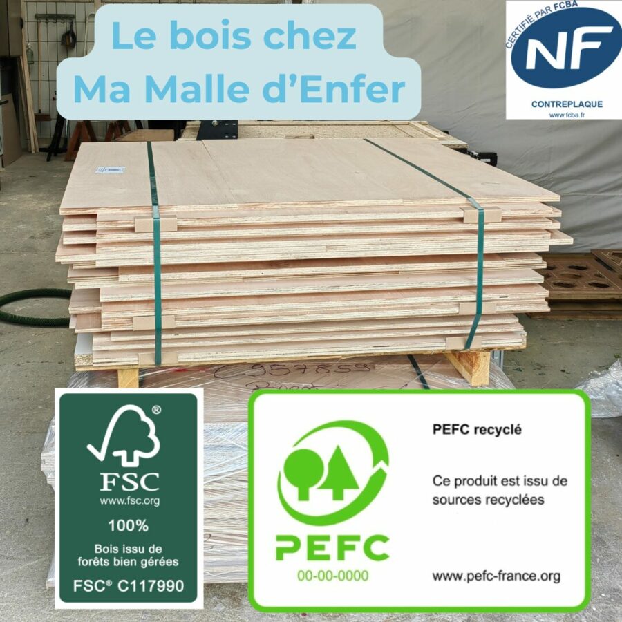 Ma Malle d'Enfer- transformez votre voiture de tout les jours en van aménagé - malle coffre voiture - Label du bois FSC - PEFC